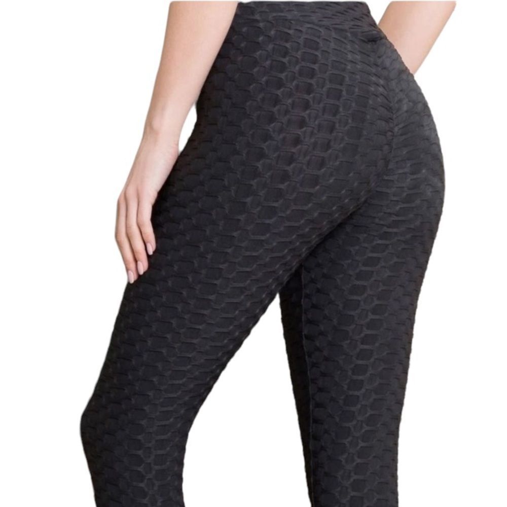 Honeycomb Black Leggings Size Medium - Picture 1 of 6